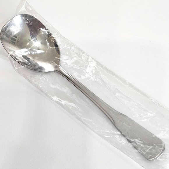 Minute Man Colonial Boston Satin Sugar Spoon 6" stainless flatware tip up new in - Picture 1 of 9